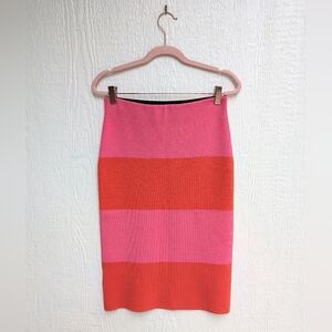 Ann Taylor Pink Red Stretchy Bodycon Skirt Women's Size Small